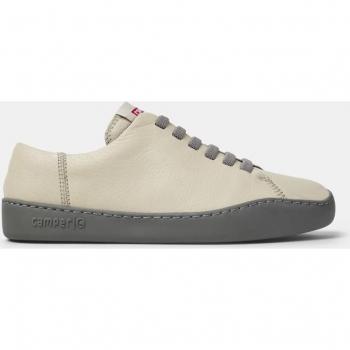 Zapatillas de piel de mujer Camper Peu Touring lisas con cordones color blanco crema - Talla 40