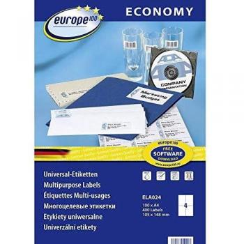 Etiquetas Autoadhesivas Universales Avery 105x148 mm - Paquete de 400 (Economy Europe 100)