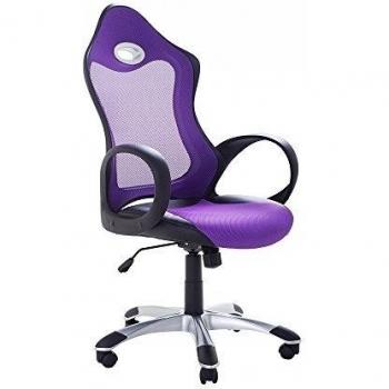 Silla de trabajo - Silla giratoria - Con reposabrazos - Color violeta - iChair