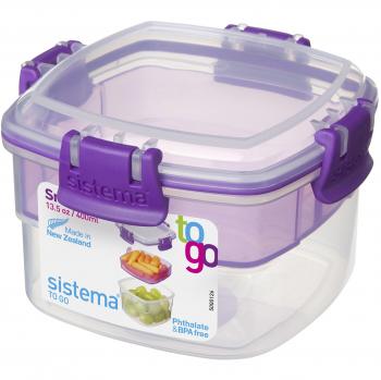 Sistema Snacks TO GO recipiente para guardar alimentos | 400 ml | Tarrina pequeña para aperitivos con compartimentos | Sin BPA | Colores variados