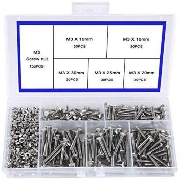 newlng M3 Esquina Exterior Perno Hexagonal 304 Acero Inoxidable Juego de Tornillos Industria de La Maquinaria Tornillos Hexagonales Mecánicos y Tuercas 300pcs