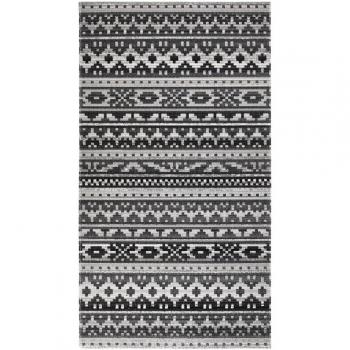 Alfombra de exterior tejido plano 115x170 cm gris oscuro