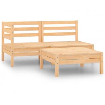 vidaXL 3 Piece Garden Lounge Set Solid Pinewood