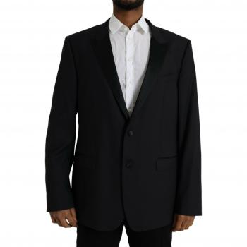Dolce & Gabbana Blue Martini Slim Fit Single Breasted Coat Blazer - IT58 | XXL