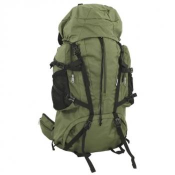 Mochila de senderismo tela oxford 80 l verde militar, caqui, gris y marrón, mochila camping ligera para exterior