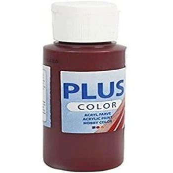 Pintura Acrílica Satinada Plus Color 60 ml Bordeaux - Alta Calidad, Colores Intensos y Muy Cubriente, Secado Rápido