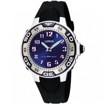 Lorus LORUS - Reloj analógico de Cuarzo para Mujer con Correa de Caucho, Color Negro