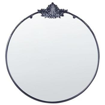 Espejo decorativo de pared redondo estilo glamour colgante negro ⌀ 67 cm