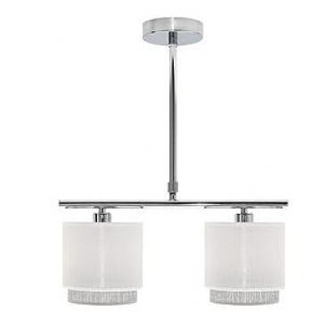 Lámpara de Techo Kenya 2 Luces E14 Blanca/Gris 40x14 cm FABRILAMP