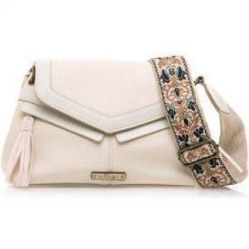 Mustang Bolso Bandolera para Mujer Estilo Boho Beige con Cierre de Solapa y Cremallera