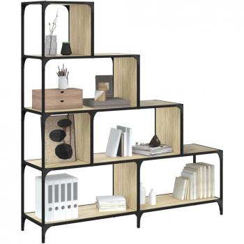 Librería 4 pasos de madera multicapa Sonoma Oak 139x33,5x149 cm Marrón