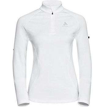 Odlo Midlayer 1/2 Zip Glade Jersey, Todo el año, Mujer, Color White with Print FW17, tamaño Large