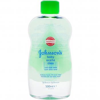 4x Johnson & Johnson aceite de bebé, Aloe 500ml / humectante para la piel / Ideal para el masaje del bebé