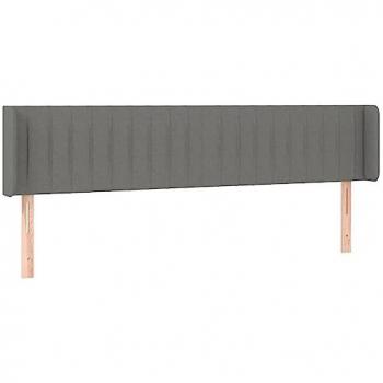 Cabecero LED de Tela Gris Oscuro 203x16x78/88 cm