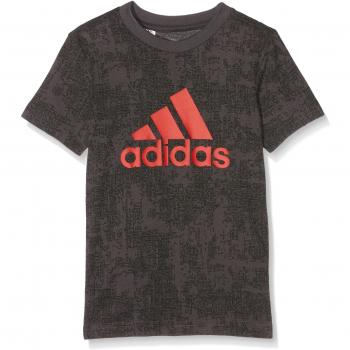 adidas Yb Ess Aop Tee - Camiseta de manga corta para niño de 7-8 años, multicolor