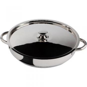 Lacor Vitrocor Tartera con Tapa, Acero Inoxidable 18/10, Plateado, 36 cm