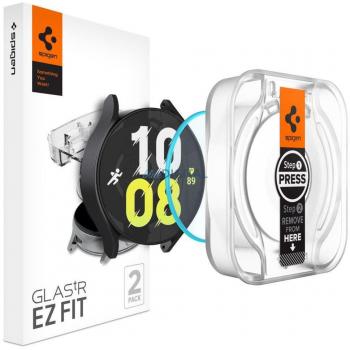 Protector de pantalla Spigen Glas.TR EZ Fit para Samsung Galaxy Watch 6 de 44mm, vidrio templado, fácil instalación, alta transparencia, resistencia a arañazos