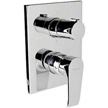 Clever 98747 Grifo de Ducha Monomando para Empotrar 3 Vias Paula Econature, Cromado
