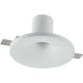Foco empotrable Eva blanco 1 bombilla 9cm, downlight sin molduras, material plástico pintable, color blanco, casquillo E27