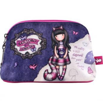 Neceser Mediano Gorjuss Cheshire Cat Morado - Edición Especial