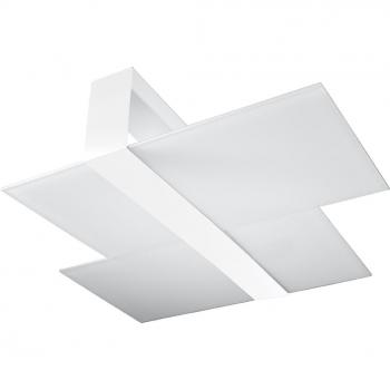 Aplique de Techo Massimo Blanco E27 Decorativo Cristal Acero 2 Bombillas LEDBOX Iluminación Interior LED 11cm