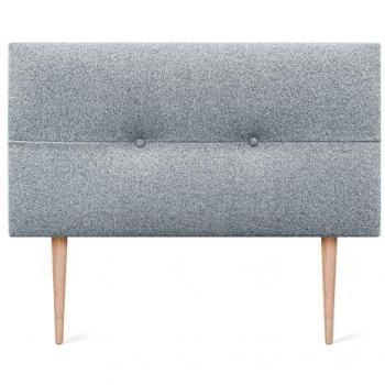 Cabecero Tapizado AQUALINE Pro de Polipiel o Tela Gris Perla 90x105cm con Patas para Camas 70/80/90