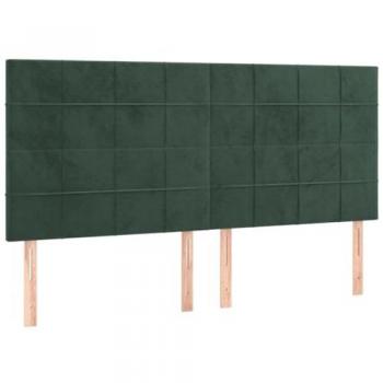 Cabecero de Cama con Luces LED en Terciopelo Verde Oscuro 180x5x118/128 cm