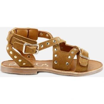Sandalias de niña en piel serraje con tachas Tuda Papanatas