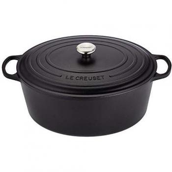Le Creuset Signature 40 cm Oval Cast Iron Dutch Oven in Black
