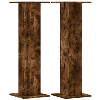 vidaXL Plant Stands 2 pcs Smoked Oak 30x30x95 cm Engineered Wood