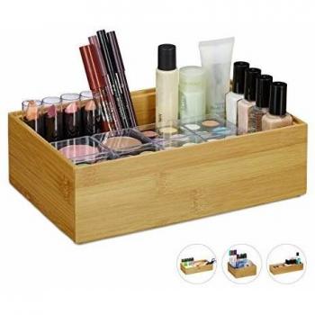 Caja de Almacenaje Apilable de Bambú, Diseño Natural, 7 x 23 x 15 cm