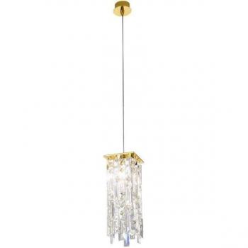 Lámpara colgante elegante en cristal PRISMA cromo 1 luz, diseño moderno, acabado en cromo pulido, incluye una bombilla G9