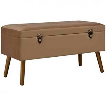 vidaXL Banco con Compartimento Terciopelo Cajonera Decoración Casa Hogar Almacenamiento Orden Asiento Armario Cajón Muebles Auxiliares 80 cm Beige