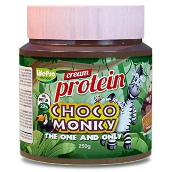 Life Pro Fit Food Protein Cream Choco Monky 250g | Crema HiperProteica Sabor Barritas de la Infancia | 22% de Proteína | Sin azúcares añadidos | Fácil de Untar