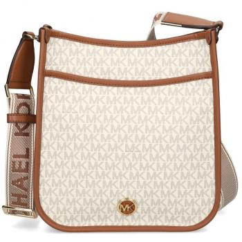 Bandolera de mujer Luisa Michael Kors con estampado de logotipos, color blanco, talla única