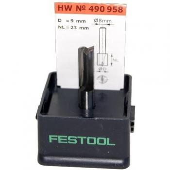 Festool 490958 - Fresa para ranurar de metal duro, filo de base, vástago 8 mm HW S8 D9/23