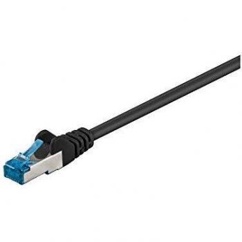 Cable de red S/FTP (PiMF) Cat.6a de alta calidad, 10m, negro