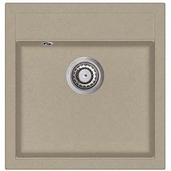 vidaXL Fregadero de Cocina de Granito con un Seno Lavabo Cocina Fontanería Piezas de Fontanería y Bricolaje Resistente Pileta Escurreplatos Beige