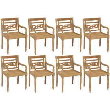 vidaXL Batavia Chairs 8 pcs Solid Teak Wood
