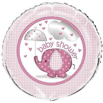 Unique Party- Globo Foil Baby Shower con Elefante, 45 cm