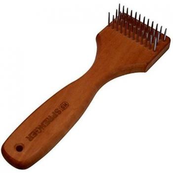 HS Sprenger - Rastrillo de 3 filas con mango de madera de peral