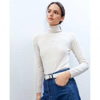 Sfera - Jersey de mujer cuello alto, tejido suave, ajuste regular, manga larga, disponible en varios colores