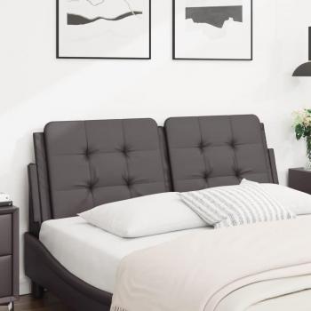 Cabecero de cama acolchado en cuero sintético gris 120 cm Vidaxl