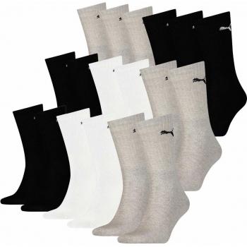 Puma Sport Cush Crew 6P, Calcetines Unisex, Paquete de 6, Negro