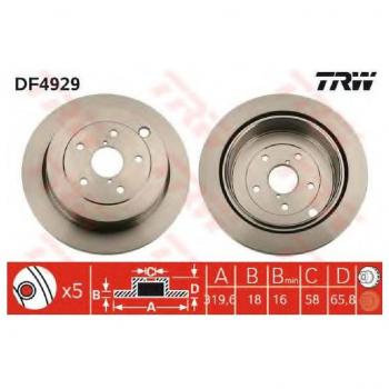TRW Automotive AfterMarket DF4929 Brake Disc