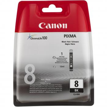 Canon CLI-8 - Cartucho tinta para Canon Pixma Serie, 13 ml blíster, color negro