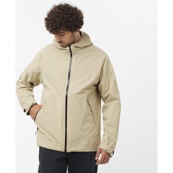 Salomon - Chaqueta shell de hombre Outerpath 2.5L Waterproof con capucha, color blanco pimienta, talla M