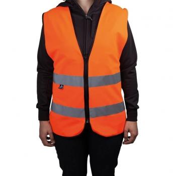 Chaleco reflectante con cremallera, color naranja fluorescente