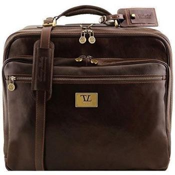 Tuscany Leather Varsavia - Bolso pilota en piel dos compartimentos con dos ruedas - TL141533