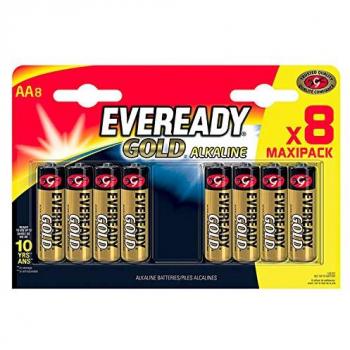 Pilas alcalinas AA Energizer Eveready Gold LR6 Pack 8